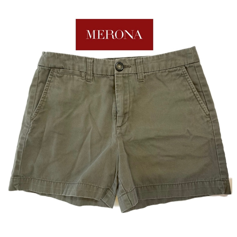 Merona Olive Army Green 100% Cotton Chino Shorts in Size 4